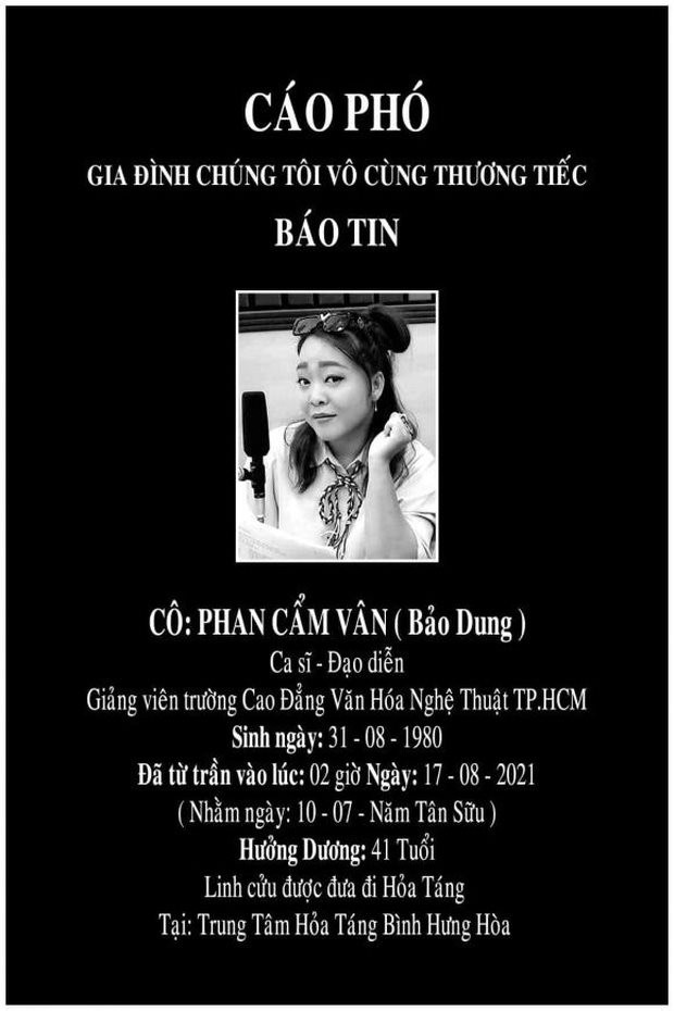 Sao Việt xót xa khi ca sĩ Phan Cẩm Vân đột ngột qua đời