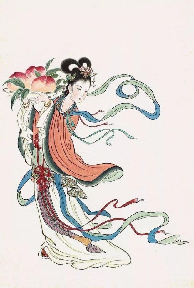 Cô tiên bê đĩa đào 0