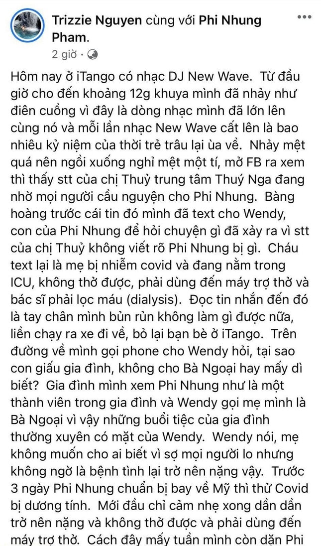 Thông tin sức khoẻ Phi Nhung sau nhập viện vì mắc COVID-19 nặng ảnh 2