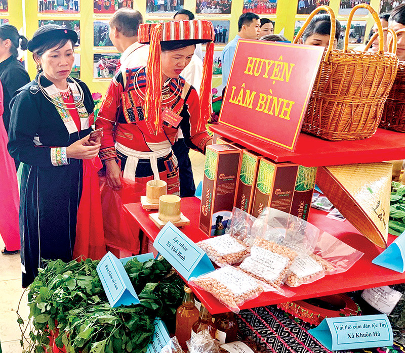 Một số sản phẩm nông sản đạt tiêu chuẩn OCOP của huyện Lâm Bình, tỉnh Tuyên Quang.