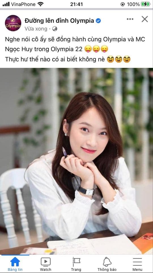 Khánh Vy - hot girl từng nổi tiếng với khả năng nói 7 thứ tiếng trở thành MC của Đường Lên Đỉnh Olympia 0