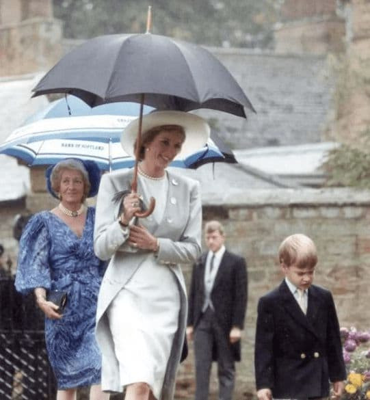 Mỹ nhân Hoàng gia dưới mưa: Meghan che ô cho Harry, William và Kate đẹp như tranh vẽ, Công nương Diana đơn độc nhưng luôn tỏa sáng  9