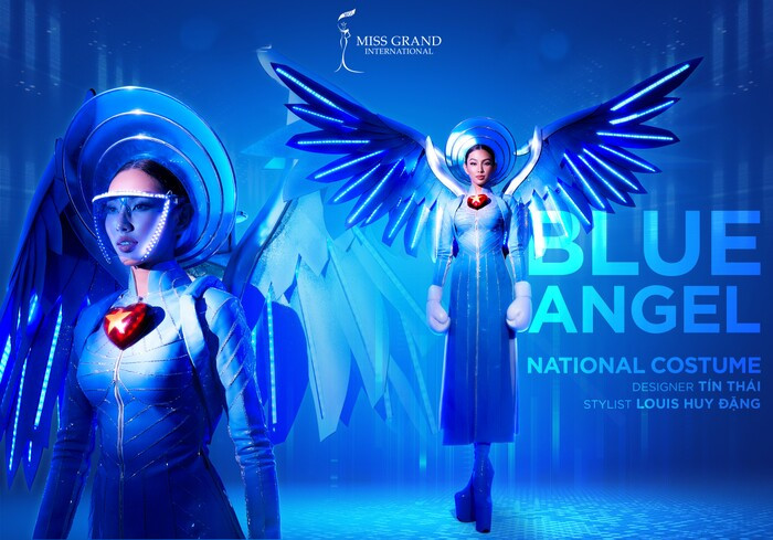 Thùy Tiên thăng hoa với 'Thiên thần áo xanh': Fan Miss Grand vỗ tay rào rào với thiết kế ấn tượng Ảnh 1