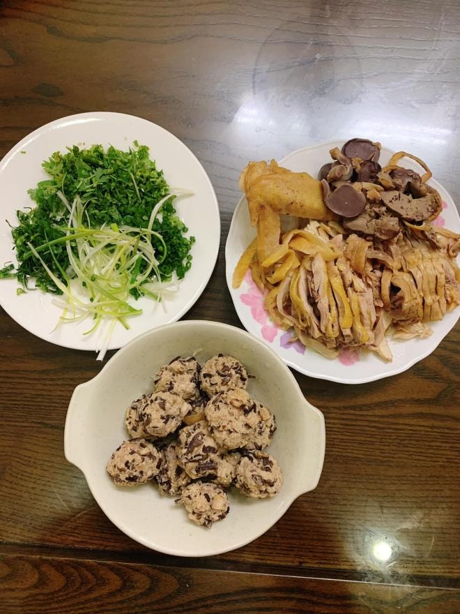 cách làm bún gà măng mọc  0