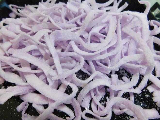 cách làm mứt dừa màu tím  0