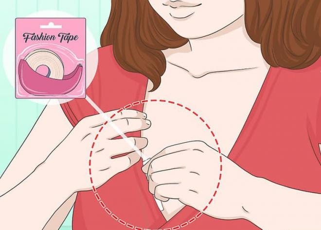 cách chê ngực khi mặc váy áo khoét sâu 0