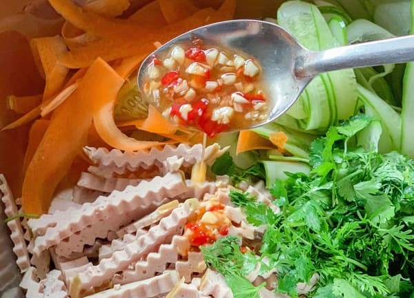 cách làm nộm giò  0