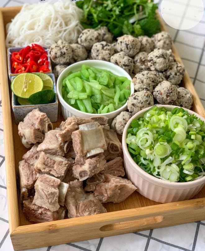 bún mọc sườn chua  0