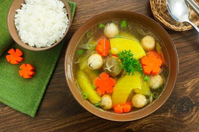 canh đu đủ nấm rơm  4