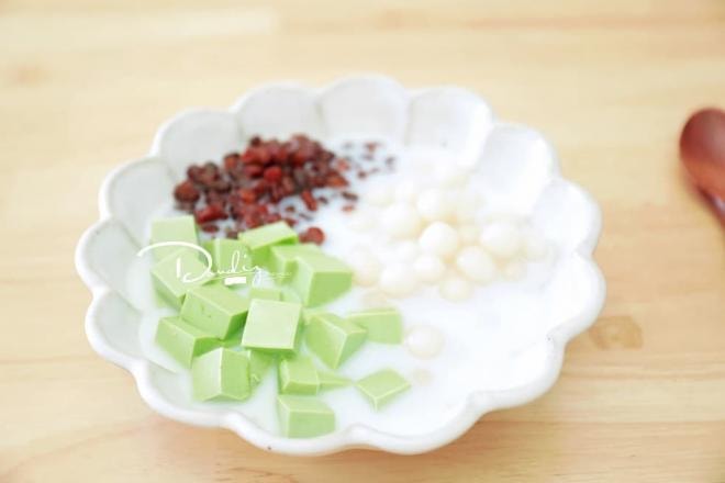 chè pudding matcha đậu đỏ 0