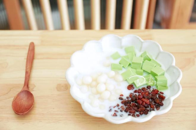 chè pudding matcha đậu đỏ 9