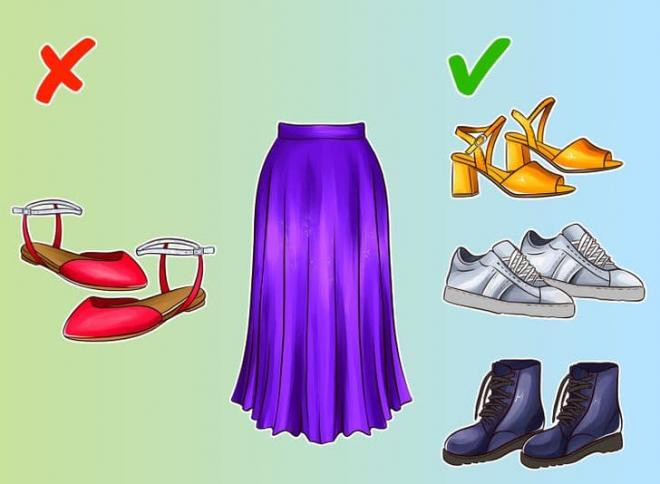 mẹo kết hợp chân váy với giày dép 0 mẹo kết hợp chân váy với giày dép 0