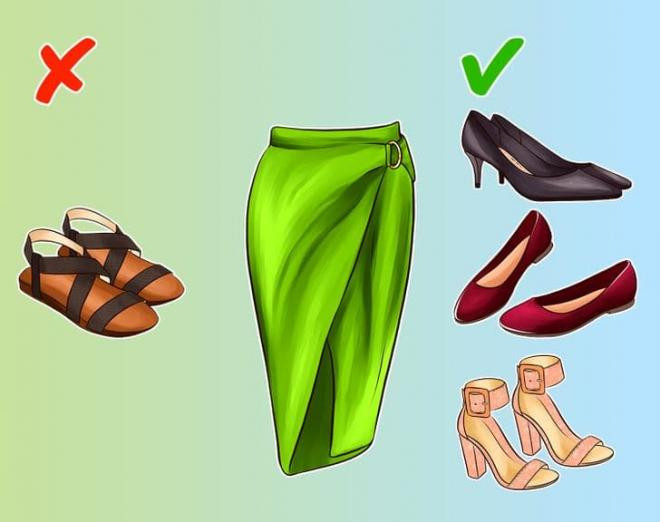 mẹo kết hợp chân váy với giày dép 2 mẹo kết hợp chân váy với giày dép 2