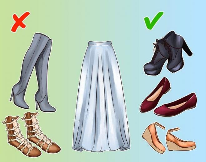 mẹo kết hợp chân váy với giày dép 3 mẹo kết hợp chân váy với giày dép 3