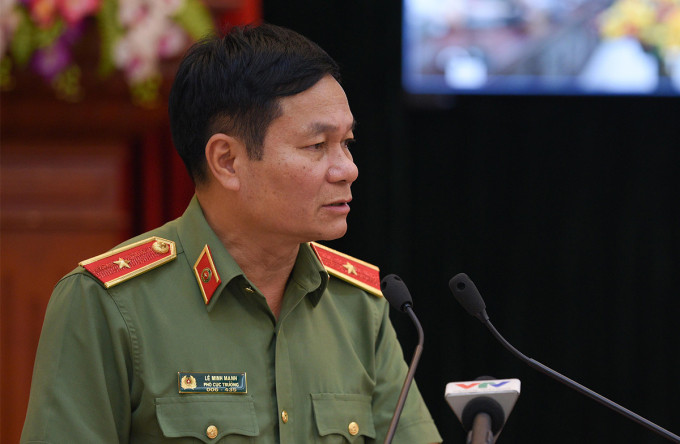 Thiếu tướng Lê Minh Mạnh chia sẻ tại hội nghị trực tuyến do Bộ Giáo dục và Đào tạo tổ chức ngày 8/7. Ảnh: MOET