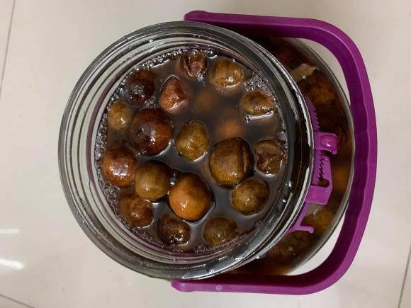 sấu ngâm đường, cách ngâm sấu, sấu đường, món ngon 