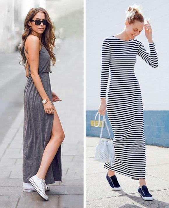 maxi, mặc váy maxi, thời trang 