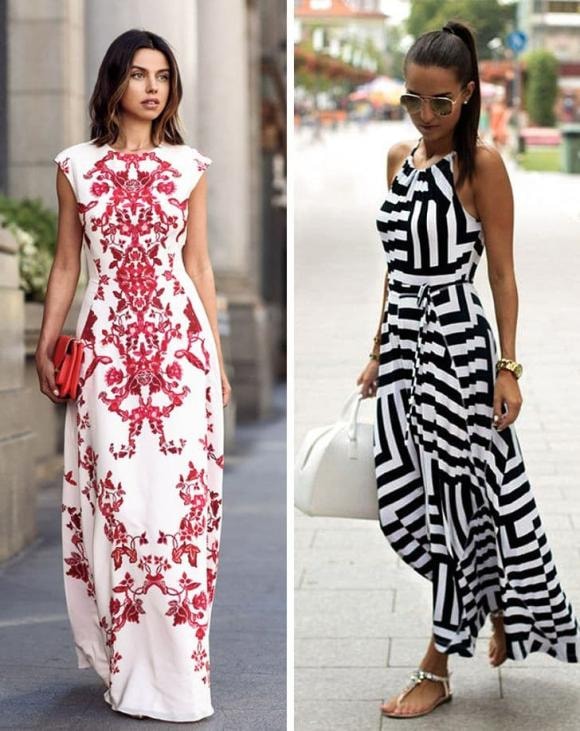 maxi, mặc váy maxi, thời trang 
