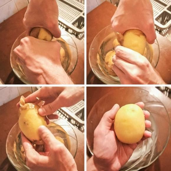 khoai tây, mẹo lột vỏ khoai tây, lột vỏ khoai tây, mẹo nhà bếp