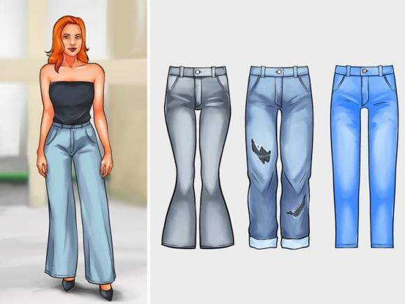 thời trang, quần jeans, chọn quần jeans, chọn quần jeans theo dáng người