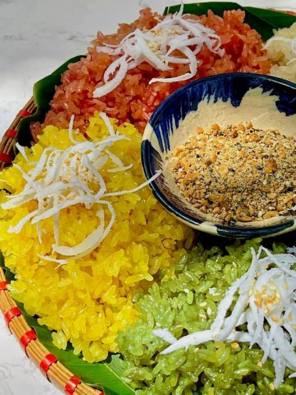 xôi ngũ sắc, sôi đẹp, cách đồ xôi 