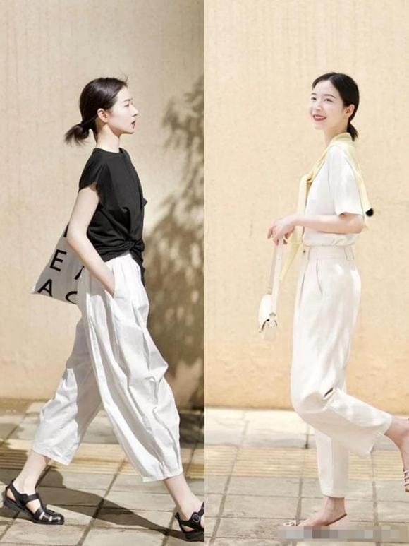 mặc theo phong cách thoải mái, quần áo đơn giản, thời trang hè