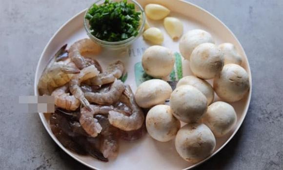 tôm xào, tôm xào nấm, món ngon mỗi ngày