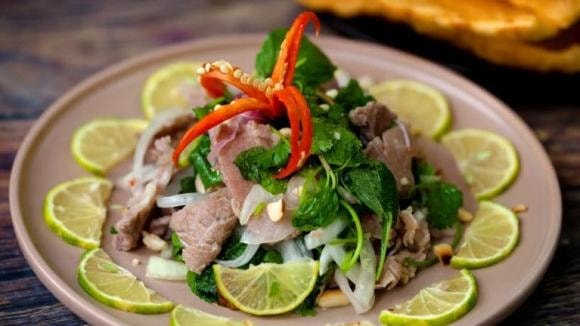 Nộm bò tái chanh, cách làm nộm bò tái chanh, món ngon