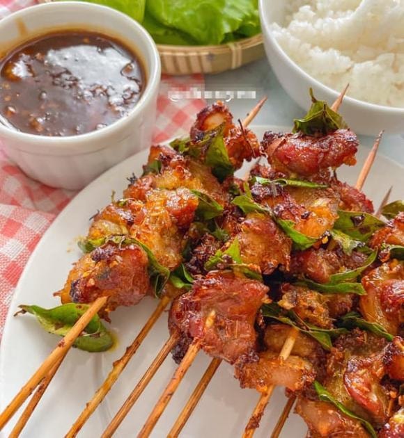  thịt nướng lá mắc mật, thịt nướng, món ngon 