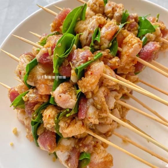  thịt nướng lá mắc mật, thịt nướng, món ngon 