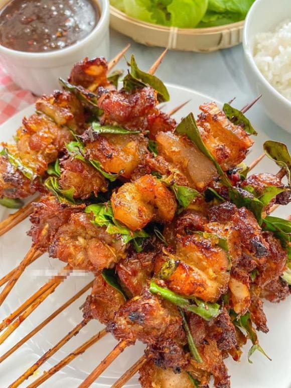  thịt nướng lá mắc mật, thịt nướng, món ngon 