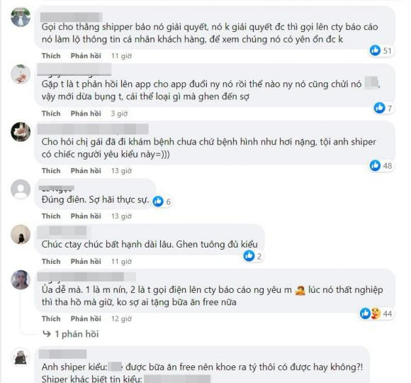 đánh ghen, tặng đồ ăn cho shipper, chuyện shipper