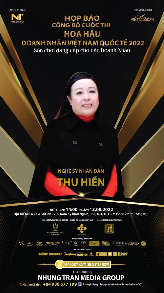Hoa Hậu Doanh Nhân Việt Nam Quốc Tế 2022, NSND Thu Hiền