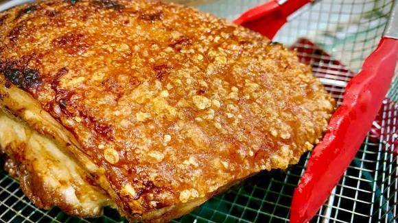 thịt quay giòn bì, cách làm thịt quay giòn bì, món ngon