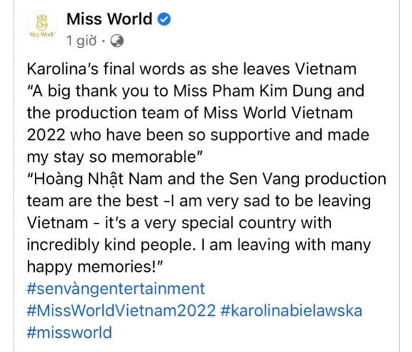 Tân Miss World 2021, Karolina Bielawska , sao việt
