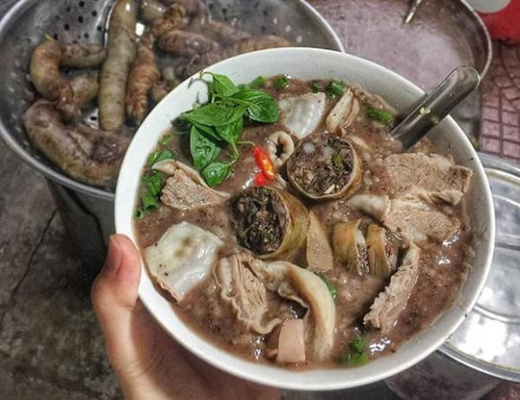 cháo lòng, cách nấu cháo lòng, lòng xào dưa