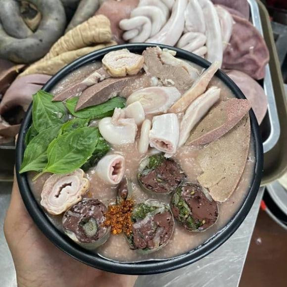 cháo lòng, cách nấu cháo lòng, lòng xào dưa