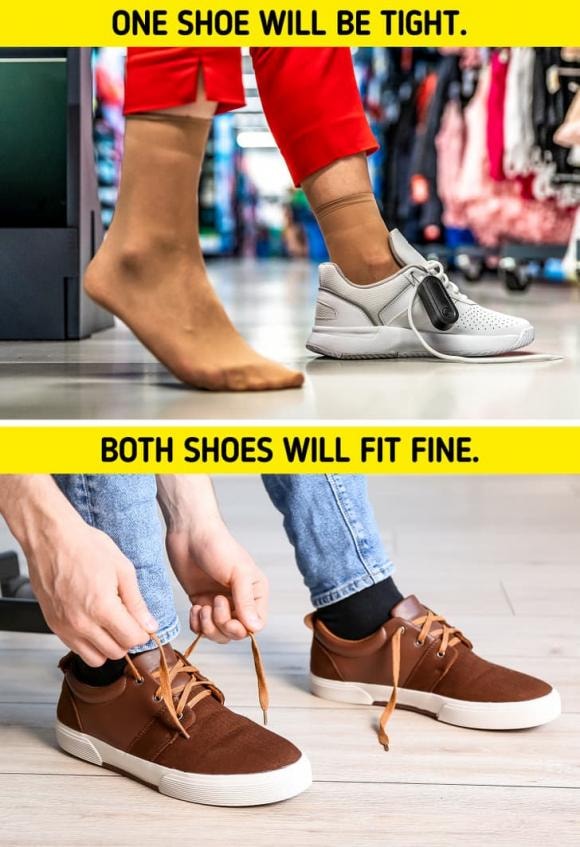 chọn giày, mua giày, sai lầm khi mua giày, mua giày buổi sáng, không nên mua giày buổi sáng, thời điểm mua giày