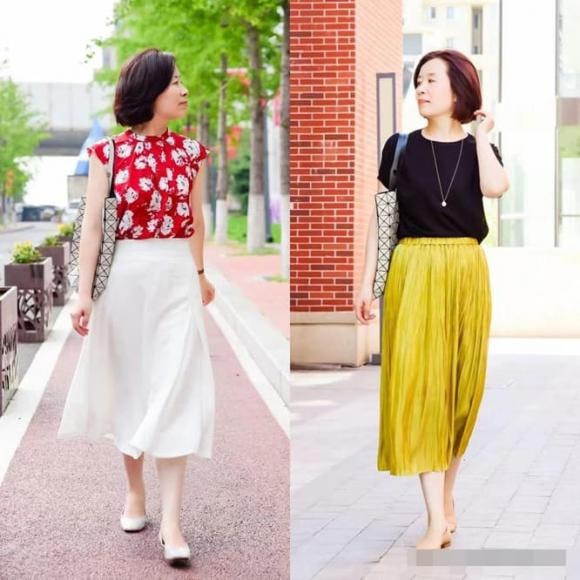 bộ váy, chân váy đẹp, thời trang trung niên