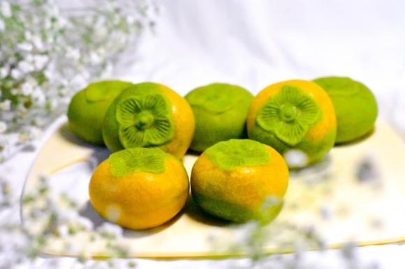 bánh trung thu, bánh trung thu hình quả hồng, cách làm bánh 