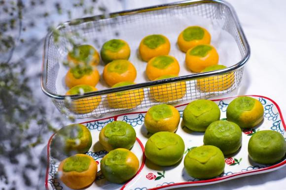 bánh trung thu, bánh trung thu hình quả hồng, cách làm bánh 