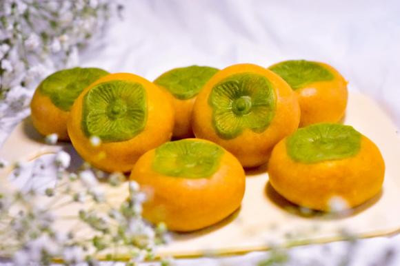 bánh trung thu, bánh trung thu hình quả hồng, cách làm bánh 