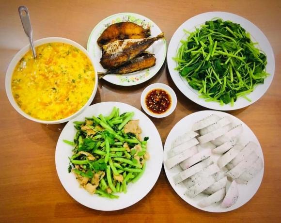 mâm cơm, mâm cơm ngày mưa, món ngon 
