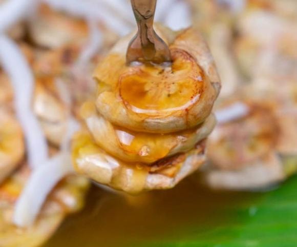chuối nướng, cách làm chuối nướng, chuối nướng bằng nồi chiên không dầu 