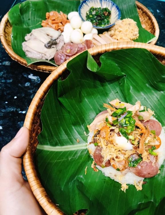 xôi mặn, cách đồ xôi, xôi ngon, món ngon 