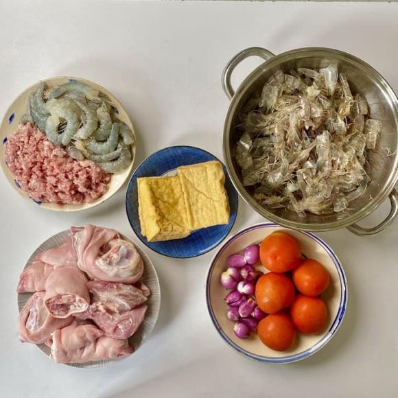 bún riêu tôm, công thức nấu bún riêu tôm, món ngon từ tôm