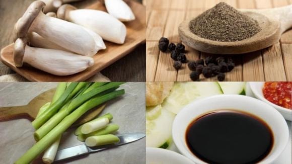 nấm đùi gà kho tiêu, món ngon từ nấm đùi gà, công thức nấm đùi gà kho tiêu