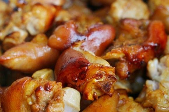 hạt dẻ, chân giò, móng giò, món ăn ngon, Móng giò hầm hạt dẻ 