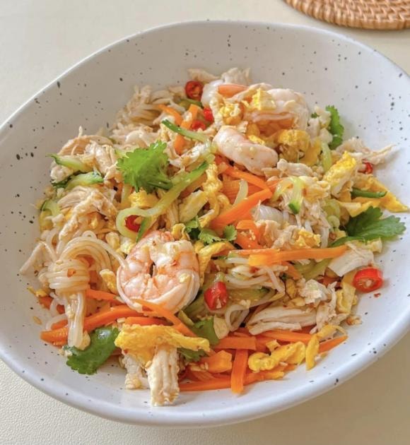 bún trộn, bún trộn giảm cân, món ngon  
