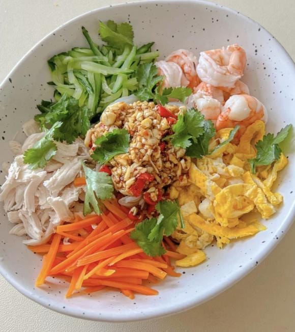 bún trộn, bún trộn giảm cân, món ngon  